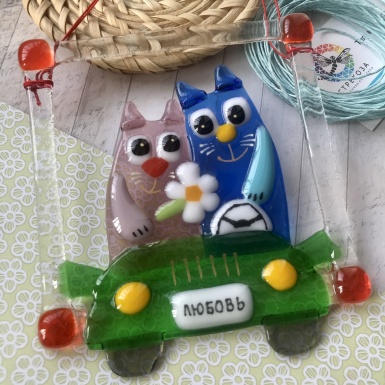 Панно «Коты на машине»