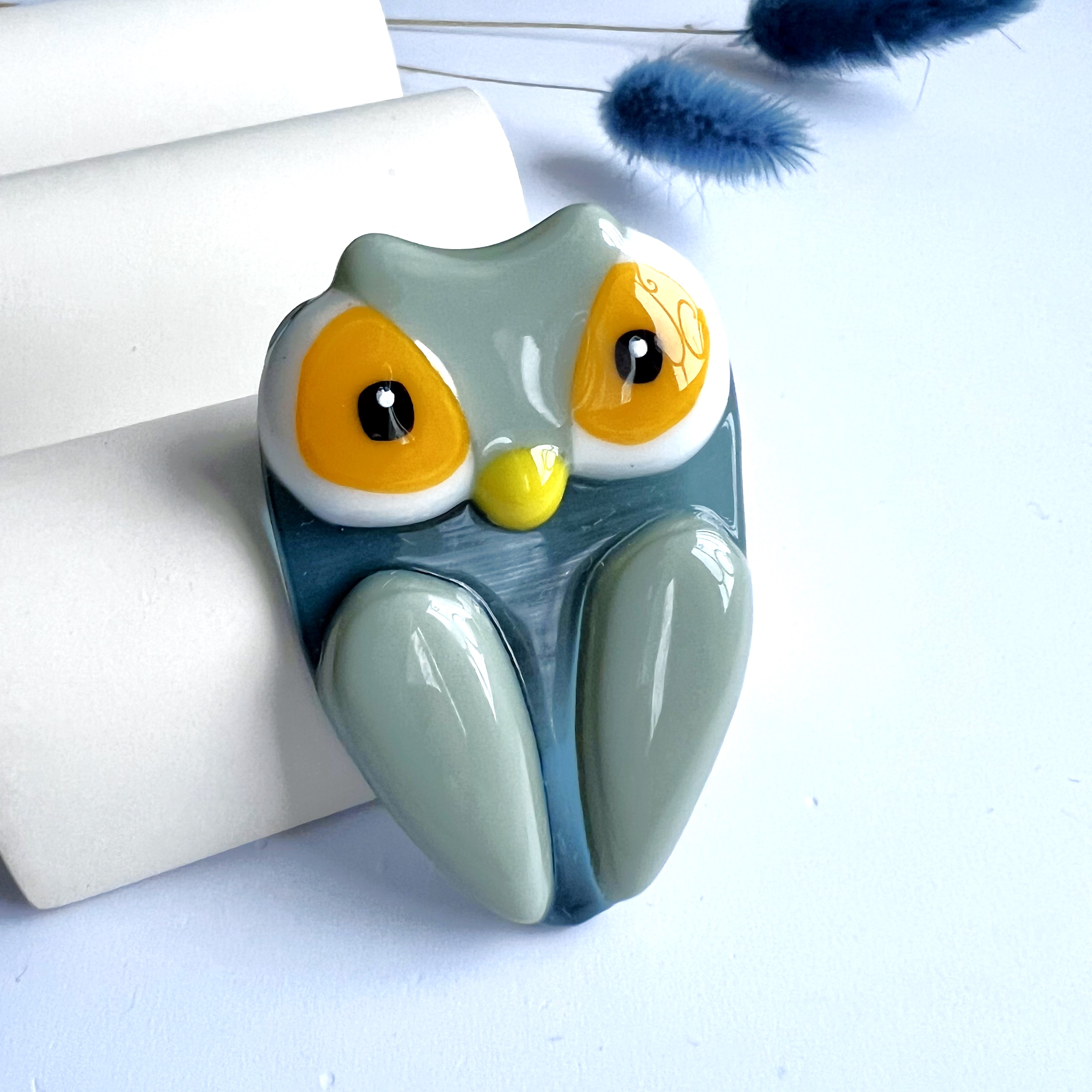 Брошь "Серая сова"