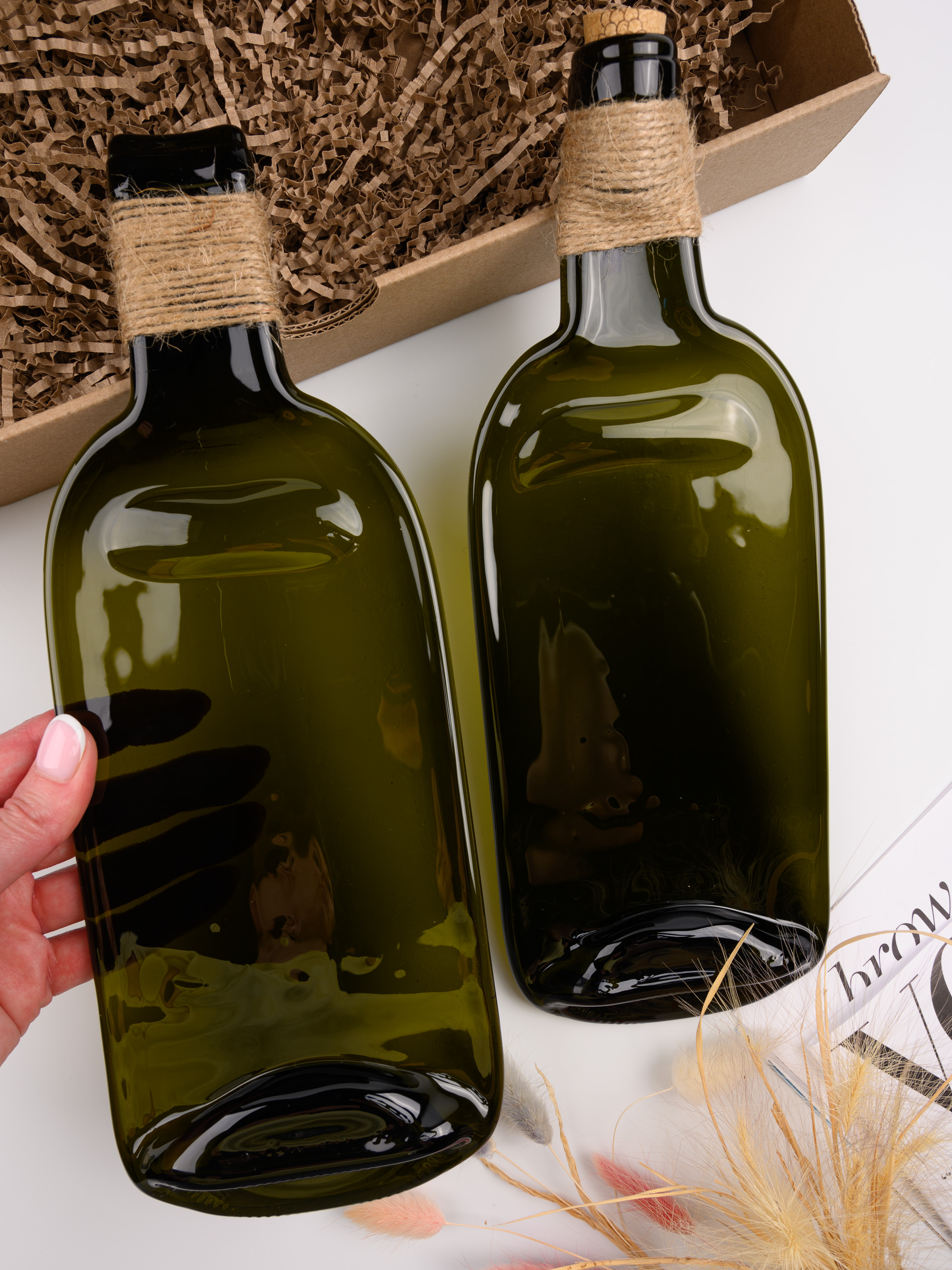 Плоская тарелка из винной бутылки без пробки